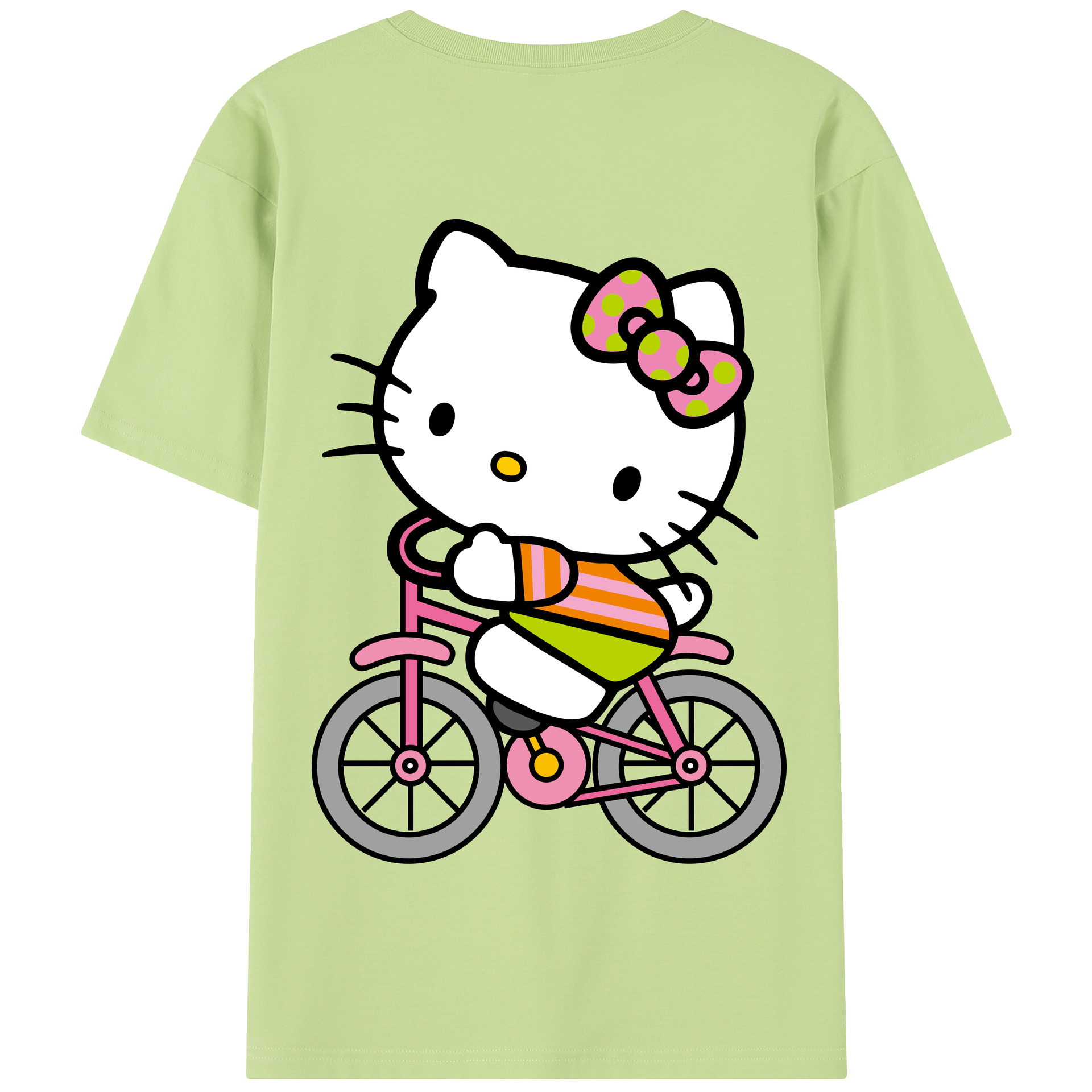 （画像用） Hello Kitty ハローキティ 綿100％半袖Tシャツ（背面プリント）